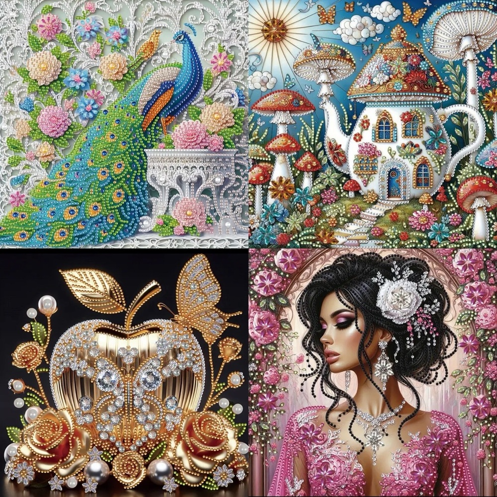 Art Collection DIY Diamond Painting Kit Irregular drill Partial vibrant colors